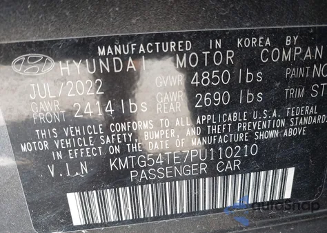 2023 Genesis G70 3.3T Rwd from USA, damaged, VIN KMTG54TE7PU110210